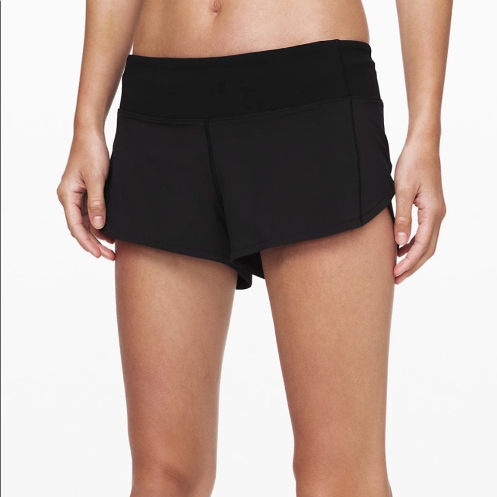 BLACK LULULEMON SPEED SHORT 2.5”